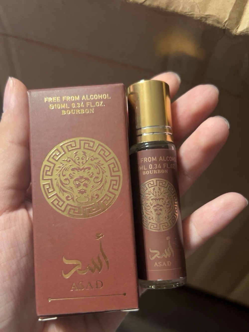 Asad Bourbon Roll-On Fragrance Oil for Women - Brown
